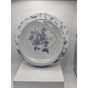 Trendables Blue Floral Disposable Plates 40-Pcs Set - Wedding/Party Dinnerware